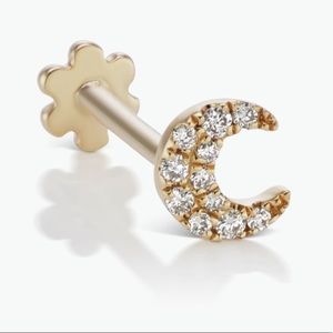 Maria Tash Diamond Moon Threaded Stud Earring